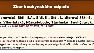 Zber biologicky rozložiteľného kuchynského odpadu (BRKO)