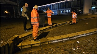 Čistenie mesta po silvestrovskej oslave